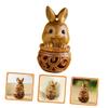 FOMIYES 5pcs Wooden Carving Rabbit Sachet Pendant Hollow Rabbit Pendant Hanging Decor DIY Aromatherapy Beads Container for Easter Decor view 3