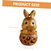 FOMIYES 5pcs Wooden Carving Rabbit Sachet Pendant Hollow Rabbit Pendant Hanging Decor DIY Aromatherapy Beads Container for Easter Decor view 4