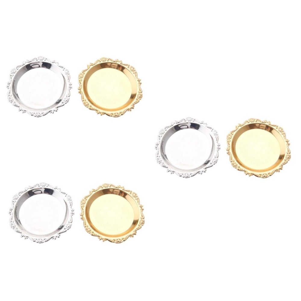 Alipis 6pcs Metal Fruit Tray Snack Dish Silver Finish for Wedding Decorations Ktv Parties and Home Use Diameter