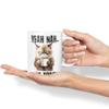 Vixar Yeah Nah.. Not Today, Cat Gift Sarcastic Joke Ceramic Coloured Mug Cup for Tea Coffee Hot Brew 330ml 11Oz (White) view 4