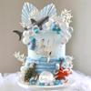 DRWATE Shark Cake Toppers - Shark, Turtle, Octopus Figurines for Ocean Theme Party - Baby Shower, Sea Party Supplies view 1