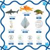 DRWATE Shark Cake Toppers - Shark, Turtle, Octopus Figurines for Ocean Theme Party - Baby Shower, Sea Party Supplies view 2