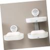 Amosfun 3pcs Pp Material Suction Soap Dish Wall Mount Bar Soap Holder for Kitchen Bathroom view 3