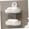 Amosfun 3pcs Pp Material Suction Soap Dish Wall Mount Bar Soap Holder for Kitchen Bathroom view 4