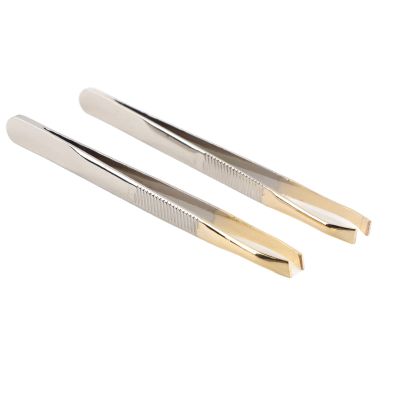 ANKROYU 2pcs Eyebrow Tweezers, Professional Stainless Steel Tweezers, Eyebrow Hair Removal Tweezer, Women Tweezers Daily Beauty Tools for Ingrown Hair Eyebrows Facial Hair