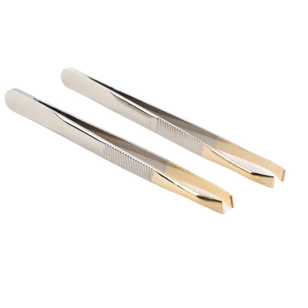ANKROYU 2pcs Eyebrow Tweezers, Professional Stainless Steel Tweezers, Eyebrow Hair Removal Tweezer, Women Tweezers Daily Beauty Tools for Ingrown Hair Eyebrows Facial Hair