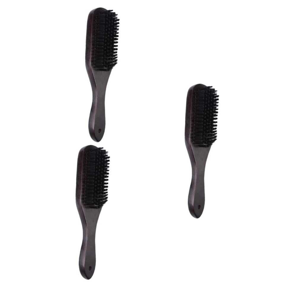 FRCOLOR 3pcs Nylon Bristle Beard Brush Compact Skin-friendly for Men Facial Hair Care