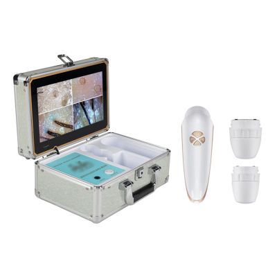 12-Inch Box-Type Skin and Hair Detector, Scalp Detector with Three Spectrum and Four-Split Screen, Charging/Plug-in Optional,Plug-in-Model