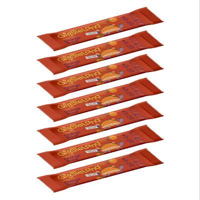 Giggleland - Lunch Box Snacks Multipack Fruity Bar - ORANGE Fruity Bar 7 x 20 g, Healthy Snacks for Kids, Fruit Bars, Fruit Leather, Dried Fruit, Gelatine Free Fruit Jelly