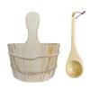 ZDdp Sauna Bucket Wooden Sauna Bucket and Spoon Handmade Sauna and Spa Accessories Wooden Sauna Bucket view 1