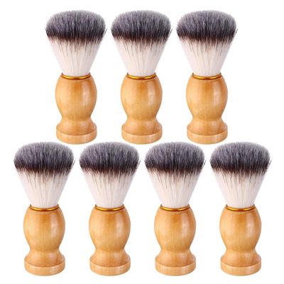 ZDdp Men Shaving Brush Wood Handle, Salon Tools Wood Handle Shave Brushes Hair Brush 7Pcs