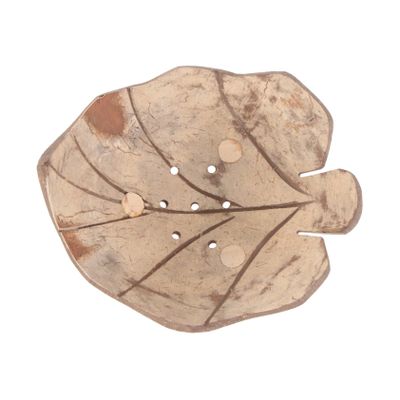 Ciieeo Wooden Coconut Shell Soap Holder Lovely Soap Dish Decorative Container for Bathroom Tray Lid Holder Drainage Self Draining
