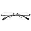 ABETOS Half Moon Reading Glasses Metal Frame Half Lens Slim Readers Spring Hing Semi-Rimless Retro Small Eyewear Eyeglasses for Men Women, Grey 2.5 view 1