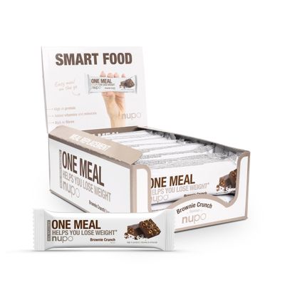 NUPO One Meal Bar  Brownie Crunch I Tasty meal replacement bars for a balanced diet plan I Helps you lose weight I High in protein I 24 vitamins and minerals I 15 x 60g