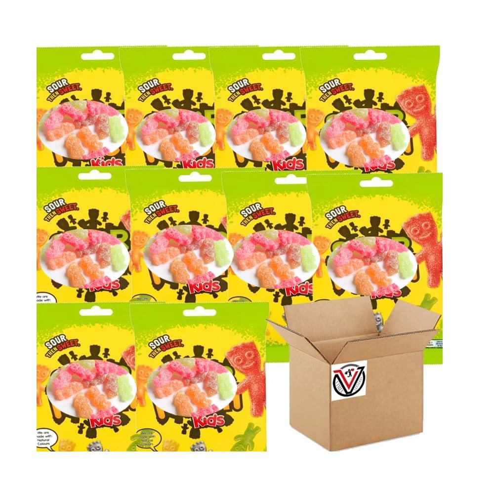 10 x Fruit flavour gums with a sour sugar coating 130g| FULL BOX