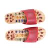 FOMIYES 1 Pair Acupoint Massage Slippers Natural Agate Foot Health Shoes for Men Anti-Slip Sole PU Rubber Red 36 view 1