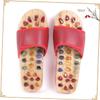 FOMIYES 1 Pair Acupoint Massage Slippers Natural Agate Foot Health Shoes for Men Anti-Slip Sole PU Rubber Red 36 view 2