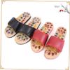 FOMIYES 1 Pair Acupoint Massage Slippers Natural Agate Foot Health Shoes for Men Anti-Slip Sole PU Rubber Red 36 view 4