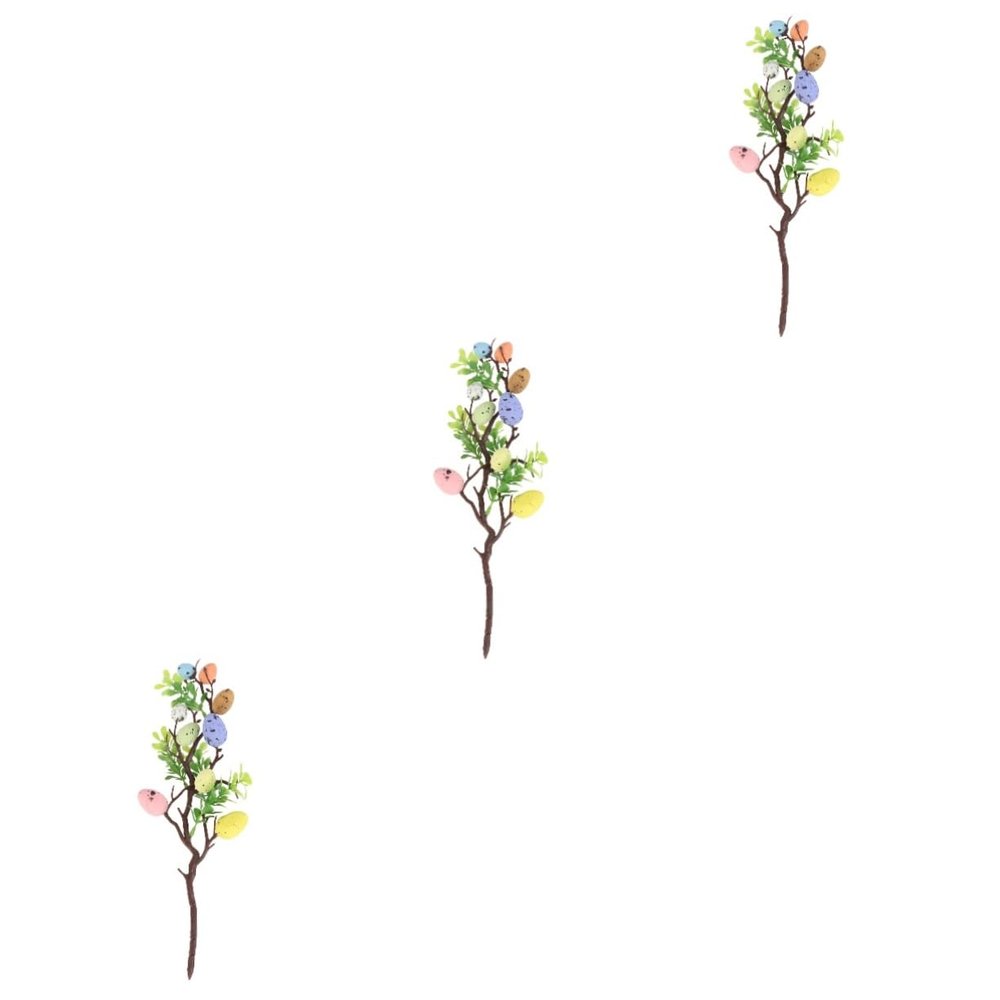 ABOOFAN 3pcs Diy Crafts Egg Branch Adornment Easter Egg Hunt Kit for Festive Easter Celebration