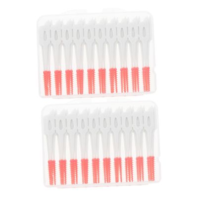 FRCOLOR 80pcs Interdental Brushes Orange Dental Floss for Braces Retainer Cleaner Professional Interdental Oral Care Tools Portable Tooth Cleaning Brush