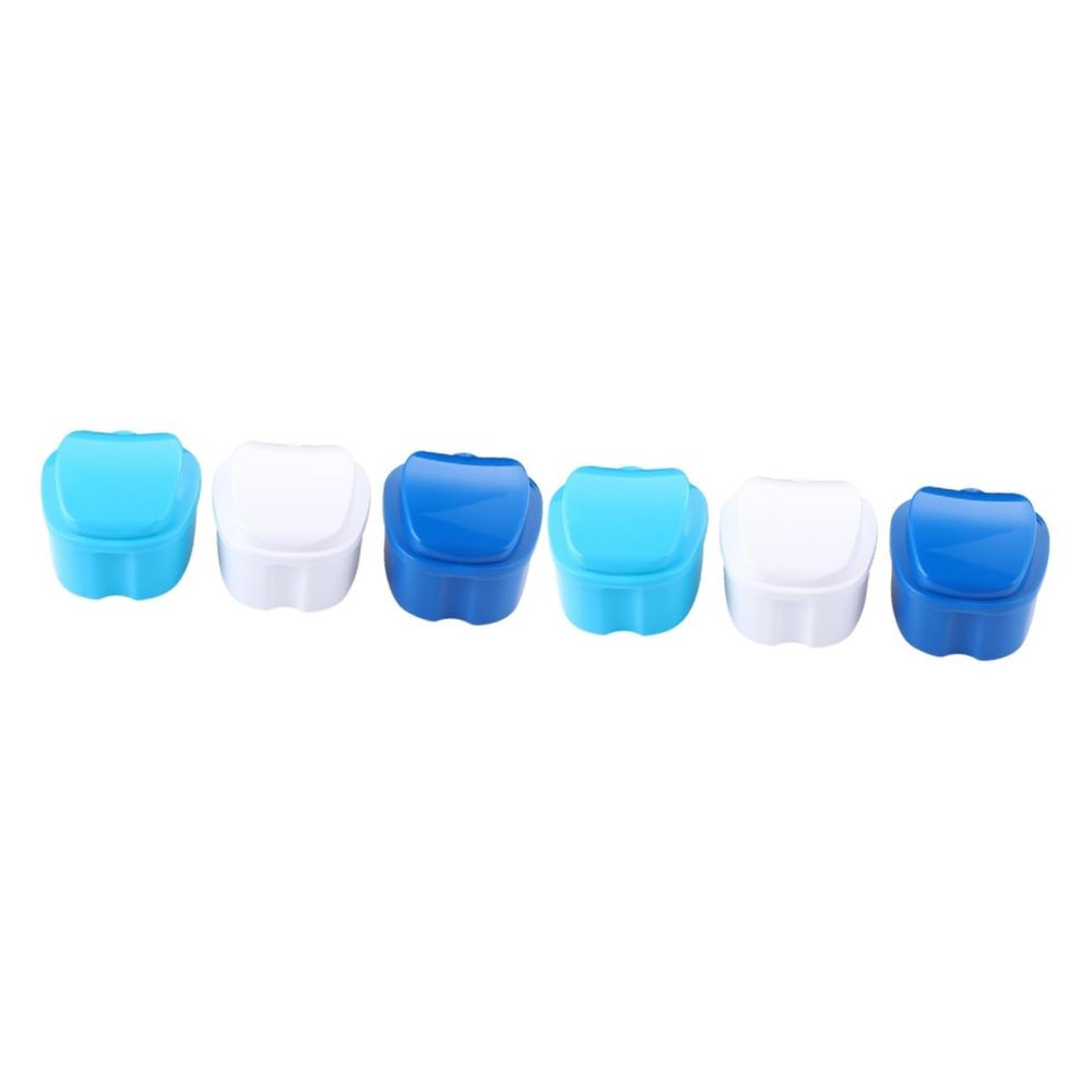 FRCOLOR 6pcs Artificial Tooth Storage Container Denture Box Case Denture Storage Container Bath Box Holder for False Teeth Case for False