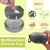 THSTOIC Denture Bath Case - False Teeth Container with Mirror, No-Leaking Retainer Cleaning Box, Travel Denture Holder Cup for Soaking Full & Partial Dentures, Mouth Guards, Braces, Aligners view 4