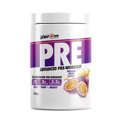 Per4m Pre Workout Powder | Intense Pump, Sustained Energy & Mental Focus | L-Citrulline, Beta Alanine & Caffeine & Added Hydration (570g, Passionfruit)
