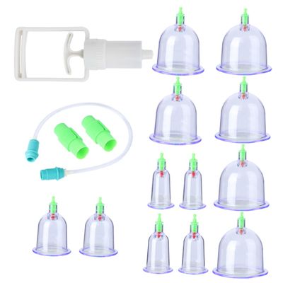 ORFOFE 12pcs Vacuum Cupping Device Set Chinese Cupping Therapy for Massage Abs Material Body Suction Cups