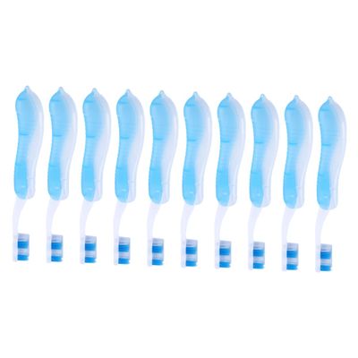 SKISUNO 10pcs Folding Travel Toothbrush Soft Bristles for Camping and Travel Trips Portable and Convenient for Adults Random Color