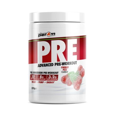Per4m Pre Workout Powder | Intense Pump, Sustained Energy & Mental Focus | L-Citrulline, Beta Alanine & Caffeine & Added Hydration (570g, Cherry Fizz)