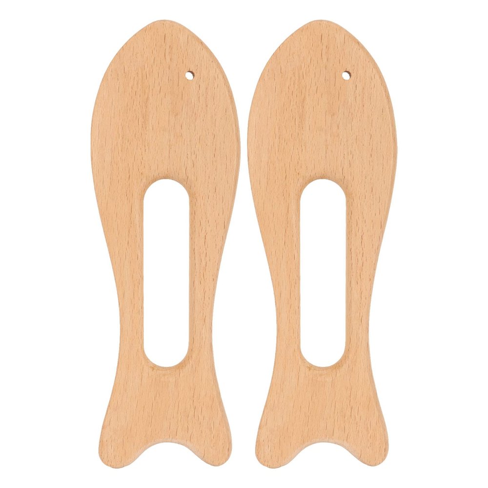 2Pcs Wooden Gua Sha Board Fish Shape Polished Beech Sturdy Safe Smoothing Wooden Scraping Tool for Arms Legs Back