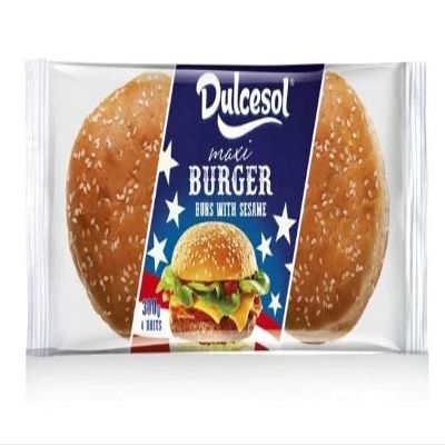 Dulcesol Maxi Burger Buns with Sesame 300g (7 x 4 Units) By Mazovia Brands