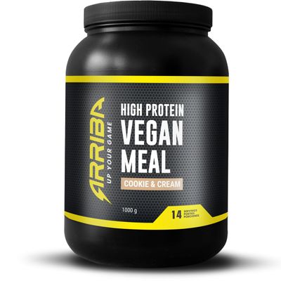 Arriba Nutrition - Vegan Meal Replacement | Vegan Meal | 3 Flavors | 1000 grams - 14 Shakes (One Size, Cookie & Cream)