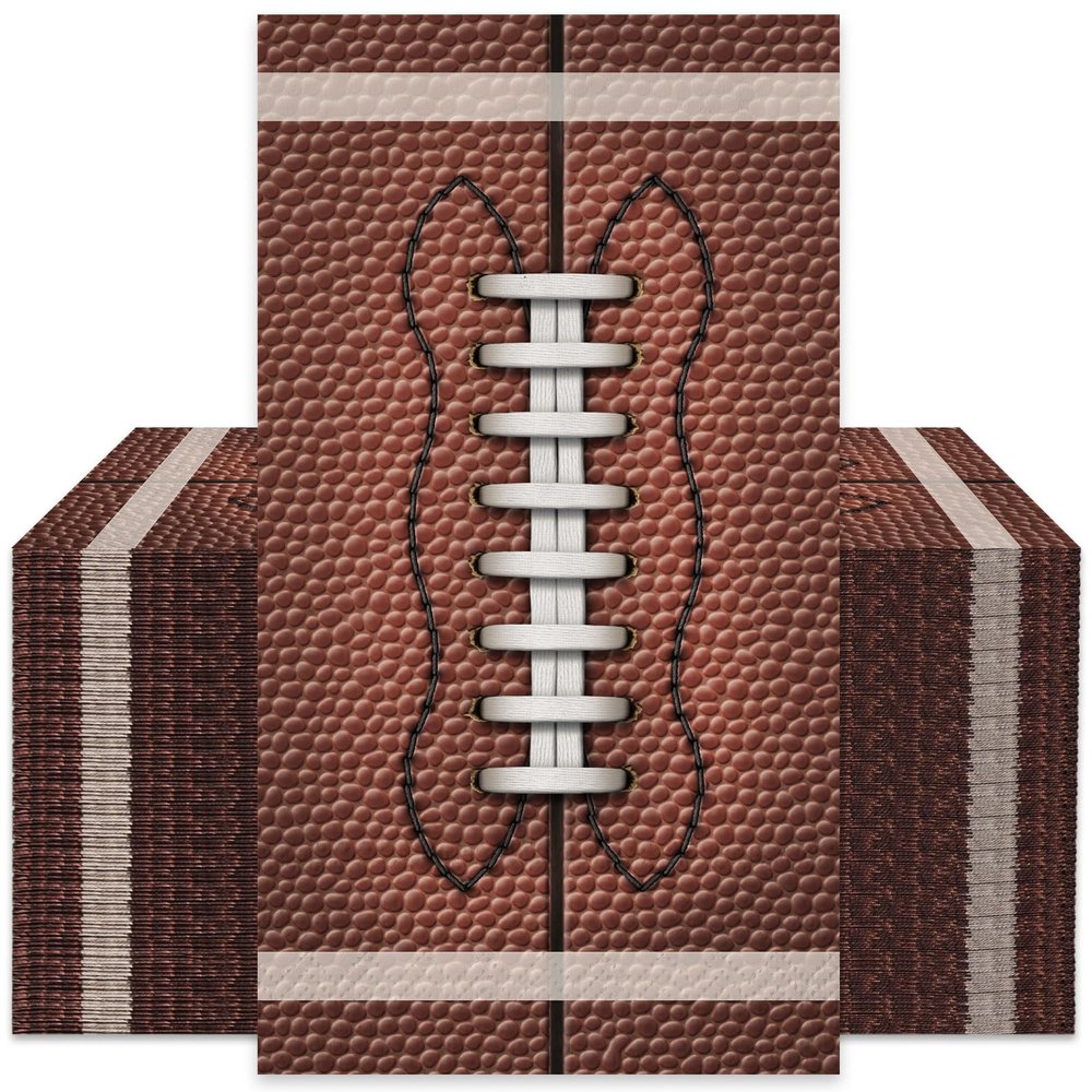 JarThenaAMCS 50Pcs Football Guest Napkins Brown Rugby Disposable Paper Napkins Sport Theme Dinner Hand Napkin for Superbowl Party Supplies Table Decorations