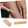 FOMIYES 100pcs Wooden Waxing Sticks Hair Removal Waxing Spatulas 140x6x2mm Thick Rounded Edge for Full Body and Eyebrow Hair Removal Beauty Care view 4