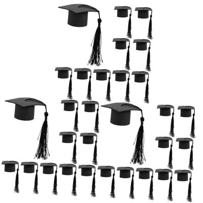 UPKOCH 30pcs Graduation Cap Cake Ornament Doctorial Cap Cupcake Decor Graduation Party Cake Decoration for Party