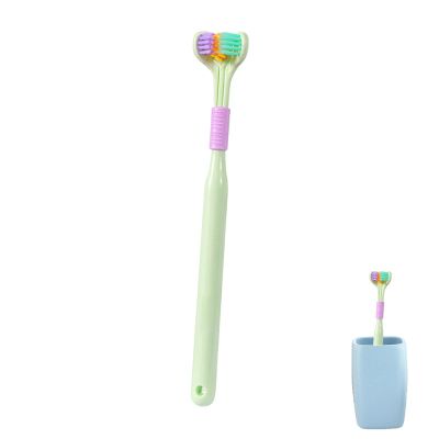 3 Three Sided Toothbrush | 3 Sided Autisms Toothbrush | Sensory Toothbrush Autisms | Three Bristle Travel Toothbrush - for Adult Kid Teeth Care and Gum Care - Cleaning Each Tooth