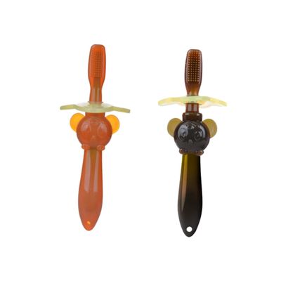 COLLBATH 2pcs Toothbrush for Toddlers Teether Toothbrush Oral Care Tool Soft Bristles Silicone Teether Safe for Chewing