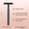 BAILI Double Edge Safety Razor Reusable Manual Long Handle Stainless Steel DE Wet Shaving for Men Women Beard Bikini Armpit Leg Hair Removal Matte Black BDB3G view 2