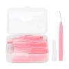 60Pcs / Box Interdental Brush for Braces, Soft Dental Tooth Picks Floss Sticks Toothpick Dental Teeth Flossing Cleaning Tool for Braces Oral Cleaning(Pink) view 1