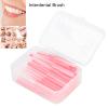 60Pcs / Box Interdental Brush for Braces, Soft Dental Tooth Picks Floss Sticks Toothpick Dental Teeth Flossing Cleaning Tool for Braces Oral Cleaning(Pink) view 2
