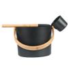 Misamo Finnish Sauna Aluminum Bucket, Long-Handled Spoon Set, Sauna Bucket, Bathroom, Sauna Steam Room Parts view 3