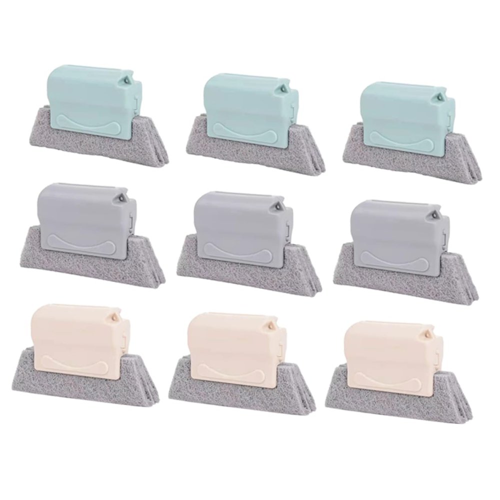 Beavorty Window Track Cleaning Brush Set 9pcs Multifunctional Groove and Gaps Cleaning Brushes for Sliding Door Window Tracks