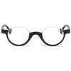 ABETOS Retro Half Frame Reading Glasses Vintage Oval Readers for Men Women Semi Rimless Eyewear Lightweight Plastic Reader Eyeglasses, Black 3.0 view 1