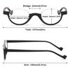 ABETOS Retro Half Frame Reading Glasses Vintage Oval Readers for Men Women Semi Rimless Eyewear Lightweight Plastic Reader Eyeglasses, Black 3.0 view 2