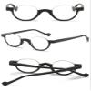 ABETOS Retro Half Frame Reading Glasses Vintage Oval Readers for Men Women Semi Rimless Eyewear Lightweight Plastic Reader Eyeglasses, Black 3.0 view 3