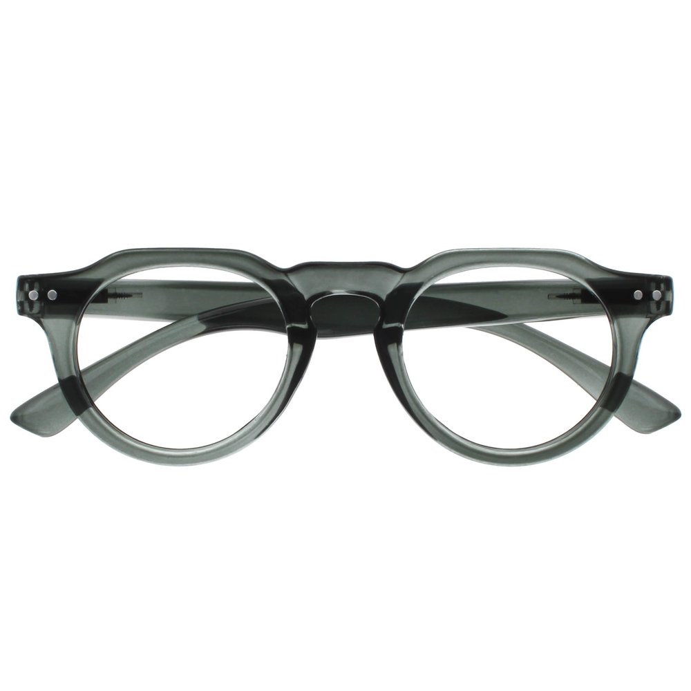 OPULIZE RIO Blue Light Blocking Reading Glasses - Flat Top Frame - Green - Mens Womens - Spring Hinges - B53-6 - +1.50