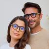 OPULIZE RIO Blue Light Blocking Reading Glasses - Flat Top Frame - Grey - Mens Womens - Spring Hinges - B53-7 - +1.00 view 3