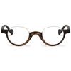 ABETOS Retro Half Frame Reading Glasses Vintage Oval Readers for Men Women Semi Rimless Eyewear Lightweight Plastic Reader Eyeglasses, Tortoiseshell 1.5 view 1