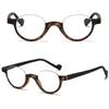ABETOS Retro Half Frame Reading Glasses Vintage Oval Readers for Men Women Semi Rimless Eyewear Lightweight Plastic Reader Eyeglasses, Tortoiseshell 1.5 view 3